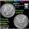 Image 1 : ***Auction Highlight*** 1902-s Morgan Dollar $1 Graded Select Unc PL By USCG (fc)