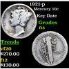 Image 1 : 1921-p Mercury Dime 10c Grades f+