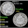 Image 1 : 1894-o Barber Dime 10c Grades vf++