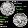Image 1 : 1918-d Buffalo Nickel 5c Grades f+