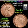 Image 1 : ***Auction Highlight*** 1909-s vdb Lincoln Cent 1c Graded Select Unc BN By USCG (fc)