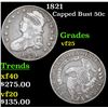 Image 1 : 1821 Capped Bust Half Dollar 50c Grades vf+