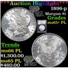 Image 1 : ***Auction Highlight*** 1896-p Morgan Dollar $1 Graded GEM+ PL By USCG (fc)