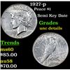 Image 1 : 1927-p Peace Dollar $1 Grades Unc Details