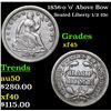 Image 1 : 1856-o 'o' Above Bow Seated Liberty Half Dime 1/2 10c Grades xf+