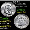 Image 1 : 1954-s Franklin Half Dollar 50c Grades Choice Unc+ FBL