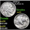 Image 1 : 1919-p Buffalo Nickel 5c Grades Choice AU