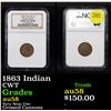 Image 1 : NGC 1863 Indian Civil War Token 1c Graded au58 By NGC