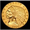 Image 2 : ***Auction Highlight*** 1908-p Gold Indian Quarter Eagle $2 1/2 Graded Select Unc By USCG (fc)