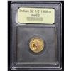 Image 4 : ***Auction Highlight*** 1908-p Gold Indian Quarter Eagle $2 1/2 Graded Select Unc By USCG (fc)