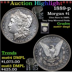 ***Auction Highlight*** 1889-p Morgan Dollar $1 Graded Select Unc+ DMPL By USCG (fc)