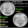 Image 1 : 1946 Iowa Old Commem Half Dollar 50c Grades GEM++ Unc