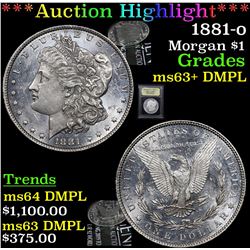 ***Auction Highlight*** 1881-o Morgan Dollar $1 Graded Select Unc+ DMPL By USCG (fc)