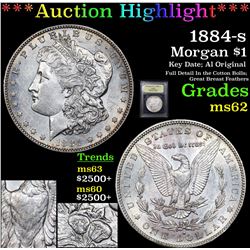 ***Auction Highlight*** 1884-s Morgan Dollar $1 Graded Select Unc By USCG (fc)