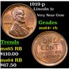 Image 1 : 1919-p Lincoln Cent 1c Grades Choice+ Unc RB
