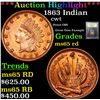 Image 1 : ***Auction Highlight*** 1863 Indian Civil War Token 1c Graded GEM Unc RD By USCG (fc)