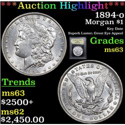 ***Auction Highlight*** 1894-o Morgan Dollar $1 Graded Select Unc By USCG (fc)
