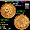 Image 1 : ***Auction Highlight*** 1907 Indian Cent 1c Graded Gem++ Proof Red By USCG (fc)