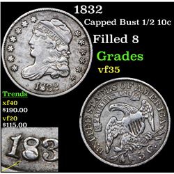 1832 Capped Bust Half Dime 1/2 10c Grades vf++
