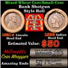 Image 1 : Mixed small cents 1c orig shotgun roll,1921-s Wheat Cent,1898 Indian Cent other end
