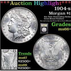 ***Highlight Of The Entire Auction*** 1904-s Morgan Dollar $1 Graded GEM++ Unc By USCG (fc)
