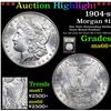 Image 1 : ***Highlight Of The Entire Auction*** 1904-s Morgan Dollar $1 Graded GEM++ Unc By USCG (fc)