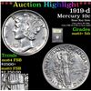 Image 1 : ***Auction Highlight*** 1919-d Mercury Dime 10c Graded Select Unc+ FSB By USCG (fc)