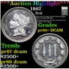 Image 1 : ***Auction Highlight*** 1867 Three Cent Copper Nickel 3cn Graded GEM++ Proof Deep Cameo By USCG (fc)