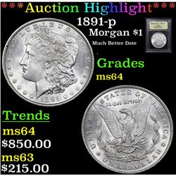 ***Auction Highlight*** 1891-p Morgan Dollar $1 Graded Choice Unc By USCG (fc)