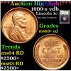 Image 1 : ***Auction Highlight*** 1909-s vdb Lincoln Cent 1c Graded Select+ Unc RD By USCG (fc)
