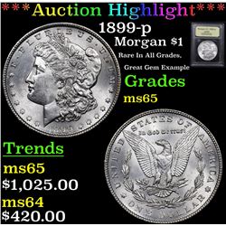 ***Auction Highlight*** 1899-p Morgan Dollar $1 Graded GEM Unc By USCG (fc)