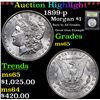 Image 1 : ***Auction Highlight*** 1899-p Morgan Dollar $1 Graded GEM Unc By USCG (fc)