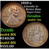Image 1 : 1919-s Lincoln Cent 1c Grades Select+ Unc BN