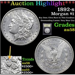 ***Auction Highlight*** 1892-s Morgan Dollar $1 Graded Choice AU/BU Slider By USCG (fc)