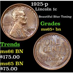 1925-p Lincoln Cent 1c Grades GEM+ Unc BN