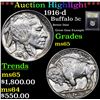 Image 1 : ***Auction Highlight*** 1916-d Buffalo Nickel 5c Graded GEM Unc By USCG (fc)