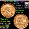 Image 1 : ***Auction Highlight*** 1927-d Lincoln Cent 1c Graded GEM Unc RD By USCG (fc)