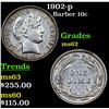 Image 1 : 1902-p Barber Dime 10c Grades Select Unc