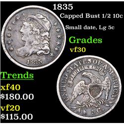 1835 Capped Bust Half Dime 1/2 10c Grades vf++