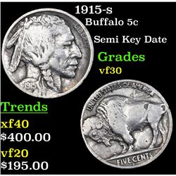 1915-s Buffalo Nickel 5c Grades vf++