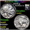 Image 1 : ***Auction Highlight*** 1934-p Buffalo Nickel 5c Graded GEM++ Unc By USCG (fc)