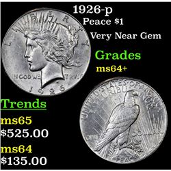 1926-p Peace Dollar $1 Grades Choice+ Unc