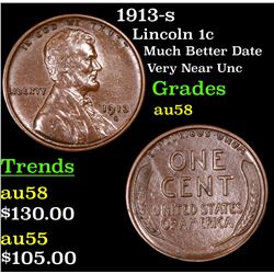 1913-s Lincoln Cent 1c Grades Choice AU/BU Slider