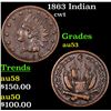 Image 1 : 1863 Indian Civil War Token 1c Grades Select AU