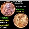 Image 1 : 1909 vdb Lincoln Cent 1c Grades Choice+ Unc RB