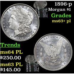 1896-p Morgan Dollar $1 Grades Select Unc+ PL