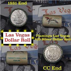 *Auction Highlight* Full Morgan/Peace Flamingo Hotel silver $1 roll $20, 1881 & CC ends (fc)