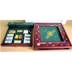 Collector's Edition Monopoly Board Game w/ Wooden Box, Chrome Game Pieces