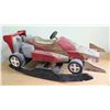 Image 1 : Vintage Carved Wooden Porsche Stuttgart Child's Rocking Racecar w/ Wood Emblem, Approx. 48"