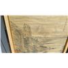 Image 3 : Vintage Framed Oriental Watercolor Sketch w/ Asian Characters (Some Damage) 24" x 48"